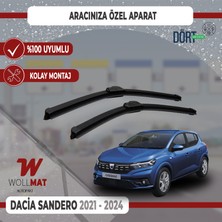Wollmat Dacia Sandero Silecek 2021 2026 Arası Uyumlu Silecek Takımı Araca Özel
