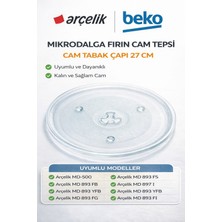 Mikrodalga Fırın Cam Tepsi Cam Tabak Çapı 27 Cm-Md 500 893 Fı Fs Yfb Fg Fb 897 I 9178002598