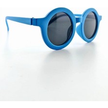 Marsilyan Kids Güneş Gözlüğü Mavi Yuvarlak Çerçeve Uv 400 Korumalı Ce Belgeli Çocuk Güneş Gözlüğü