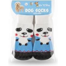 Dog Socks Kaydırmaz Desenli Köpek Çorabı 4 Parça Örme Kaydırmazlı