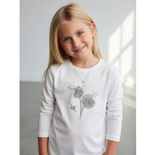 Zekids Kız Çocuk Taş Işlemeli Uzun Kollu T-Shirt
