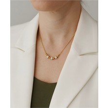 Girift Vintage Unit Gold Zirkon Taşlı Kolye