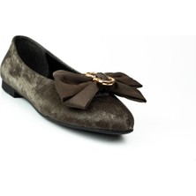 Babalı Miss Park Moda 509 Kahverengi Saten Kadın  Babet