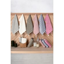 Bersay Tekstil Eliz 6'lı 30X50, %100 Pamuk, Püsküllü Mutfak & El Havlu Seti – Yumuşak, Emici, Şık