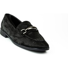 Babalı Miss Park Moda 656 Siyah Saten Kadın Babet