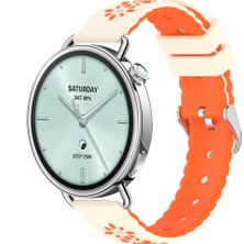 Sneezy Mi Watch S4 41MM Çiçek Desenli Yumuşak Silikon Kordon Şık ve Nefes Alabilen Spor Kordon