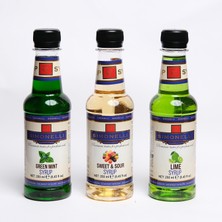 Simonelli Aromalı Şurup Seti 3X250 ml – Nane, Lime, Tatlı-Ekşi – Kahve ve Içecek Şurubu