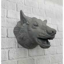 Indispensablely Gri Kurt Duvar Biblosu Güçlü Detaylı Dekoratif Tasarım 25X19 cm