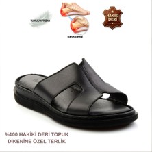 Cozi Company Kadın Hakiki Deri Tam Ortopedik Topuk Dikenine Özel Tasarım Günlük Terlik