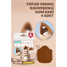 Nandy Home 4 Adet Topuk Yaması Kahverengi Suni Deri - Güçlü Yapışkan Kahverengi