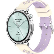 Sneezy Mi Watch S4 41MM Çiçek Desenli Yumuşak Silikon Kordon Şık ve Nefes Alabilen Spor Kordon