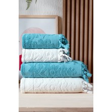 %100 Pamuk Bersay Tekstil Kumsal 4'lü Hamam Seti %100 Pamuk (2 Adet 70X140 Beden, 2 Adet 50X90 El, Yüz, Saç Havlu), 1250GR