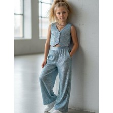 Zekids Kız Çocuk Işıltılı Yelek Pantolon Takım