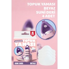 Nandy Home 4 Adet Topuk Yaması Beyaz Suni Deri - Güçlü Yapışkan Beyaz