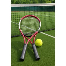 Healfarma Çocuk Tenis Raketi Seti 21 Inç 2 Raket 1 Top Çantalı Set Pembe