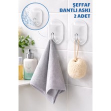 Nandy Home 2 Adet Şeffaf Bantlı Askı - Neme ve Suya Dayanıklı Askı