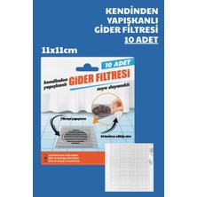 Nandy Home 10 Adet Kendinden Yapışkanlı Gider Filtresi - 11X11CM