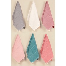 Bersay Tekstil Hera 6'lı 30X50, %100 Pamuk, Ponponlu Mutfak & El Havlu Seti – Yumuşak, Emici, Estetik