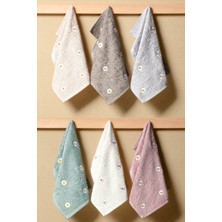 Bersay Tekstil Lina 6'lı 30X50, %100 Pamuk Bambu, Nakışlı Mutfak & El Havlu Seti – Yumuşak, Emici ve Dayanıklı