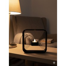 Indispensablely Kare Askılı Mumluk Duvara Asılan Şık Dekoratif Mumluk 16×16 cm