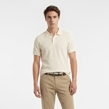 Nautica Erkek Krem Slim Fit Polo Yaka T-Shirt K65302T.1MA