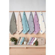 Bersay Tekstil Lina 6'lı 50X90, %100 Pamuk Bambu, Nakışlı, El-Yüz-Saç Havlu Seti – Yumuşak, Emici, Şık ve Dayanıklı