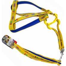 Indispensablely Euro Dog Köpek Uzatma Tasması ve Göğüs Tasması Takımı Sarı 20 mm 120 cm