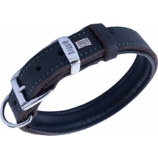 Indispensablely Doggie Yağlı Deri Köpek Boyun Tasması Large Kahverengi 3.5X52-60 cm