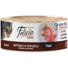 Indispensablely Felicia Tahılsız Biftekli Tavuklu Kıyılmış Yetişkin Konserve Kedi Maması 1 Adet 85 gr
