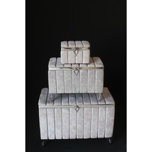 Huzur Çeyiz Metalli Dilimli Model 3'lü Çeyiz Sandığı