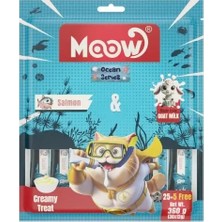 Indispensablely Moow Somonlu ve Keçi Sütlü Yetişkin Sıvı Kedi Ödül Maması 1 Adet 30X12 gr