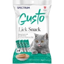 Indispensablely Spectrum Lick Snack Ton ve Somon Balıklı Sıvı Kedi Ödül Maması 1 Adet 4X15 gr