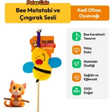Indispensablely Petzzcats Bee Matatabi ve Çıngırak Sesli Kedi Oltası Oyuncağı Sarı 42 cm