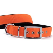Indispensablely Doggie Elit Dokuma Köpek Boyun Tasması Large Turuncu 3X47-55 cm
