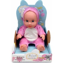 Nasyonel Toys Oyuncak Oturan Bebek – Pembe Tulumlu Sevimli Oyuncak Bebek, Kutu Içinde