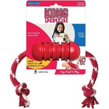 Indispensablely Kong Dental Diş Temizliği Için Ip Sallantılı Köpek Çiğneme Oyuncağı Medium Kırmızı