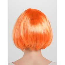 Azrlya Turuncu Renk Küt Parti Peruğu Kısa Takma Saç - Lisinya