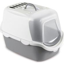 Indispensablely Stefanplast Cathy Easy Clean Filtreli Kapalı Kedi Tuvaleti Beyaz/gri 56X40X40 cm