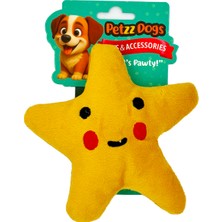 Indispensablely Petzzdogs One Sesli Dayanıklı Peluş Köpek Çiğneme Oyuncağı Sarı 14X13 cm