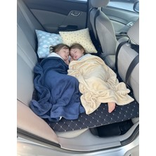 Talazan Oto Arka Koltuk Yatak Çocuk Seyehat Yatağı 70*130 cm - Siyah Tay Tüyü Kumaş