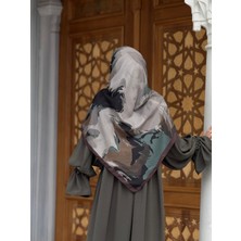Qalortex Scarf Pamuklu Soft Erva Desen Eşarp-Acı Kahve