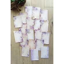 Kolbi Craft 15 Adet Eskitme Vintage Lila Temalı Scrapbook Kağıt Seti Bullet Journal Dekupaj Kağıdı
