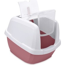 Indispensablely Imac Maddy Üstü Açılır Kapalı Kedi Tuvaleti Beyaz/pembe 65X47.5X47.5 cm