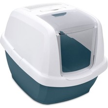 Indispensablely Imac Maddy Junior Üstü Açılır Kapalı Kedi Tuvaleti Petrol Mavisi 57X43X41 cm