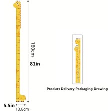 Azrlya Sevimli Sarı Zürafa   Yeşil Dinazor   Deniz Kızı   Roket  Ağaç Boy Ölçüsü Sticker - Lisinya