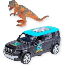 Azrlya Çek Bırak Araç ve Dinazor  Oyun Seti - 6843-2D- Mavi (Lisinya)