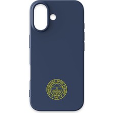 iPhone 17 Uyumlu Fenerbahçe Sarı Arma Lacivert Silikon Lisanslı Telefon Kılıfı