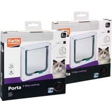 Indispensablely Karlie 2 Yönlü Kilitli Ince Kedi Kapısı Kahverengi 19.2X20 cm