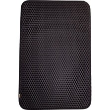 Indispensablely Cattie Altıgen Model Kum Toplayıcı Fonksiyonel Kedi Paspası Large Siyah 50X75 cm