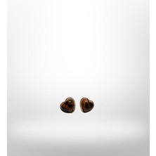 Versein Atelier Kenarları Gold Renk Leopar Kalpli Küpe